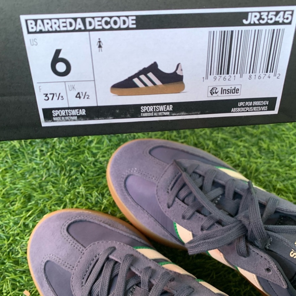 adidas  Navy Suede Retro Runner with Gum Sole